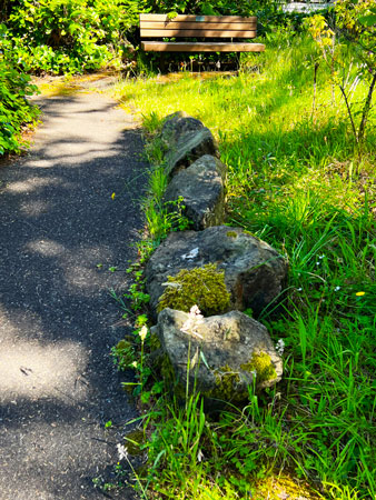 Foundation rocks from Edith Hart's original home on the site where Twin Rocks Turnaround park was created.